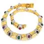 Estate Diamond & Gemstone 18K Gold Statement Necklace-Dover Jewelry
