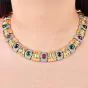 Estate Diamond & Gemstone 18K Gold Statement Necklace-Dover Jewelry