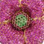 Sonia Bitton Pink Sapphire & Tsavorite 14K Flower Brooch-Dover Jewelry