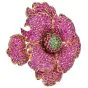 Sonia Bitton Pink Sapphire & Tsavorite 14K Flower Brooch-Dover Jewelry