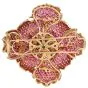 Sonia Bitton Pink Sapphire & Tsavorite 14K Flower Brooch-Dover Jewelry