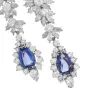 22.77cts No-Heat Sapphire Diamond Platinum  Drop Earrings
