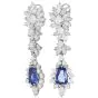 22.77cts No-Heat Sapphire Diamond Platinum  Drop Earrings