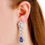 22.77cts No-Heat Sapphire Diamond Platinum  Drop Earrings