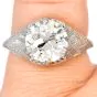 Vintage 2.93cts  Old European Diamond Gold  Engagement Ring 