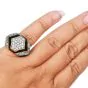 Estate Diamond Onyx 18K Gold Dome Statement Ring- Dover Jewelry

