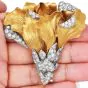 Vintage 3 carat Diamond 18K Gold Tulip Flower Brooch Pin-Dover Jewelry
