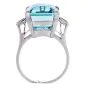 Vintage GIA 19.58 cts Aquamarine Diamond Platinum Cocktail Ring