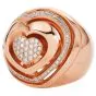 Estate Diamond 18K Gold Abstract Heart Dome Cocktail Ring-Dover Jewelry
