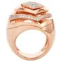 Estate Diamond 18K Gold Abstract Heart Dome Cocktail Ring-Dover Jewelry
