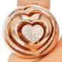 Estate Diamond 18K Gold Abstract Heart Dome Cocktail Ring-Dover Jewelry

