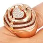 Estate Diamond 18K Gold Abstract Heart Dome Cocktail Ring-Dover Jewelry
