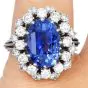 Sri Lanka GIA No Heat Sapphire 10.50cts Diamond Platinum Engagement Ring|DoverJewelry|
