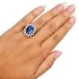 Sri Lanka GIA No Heat Sapphire 10.50cts Diamond Platinum Engagement Ring|DoverJewelry|