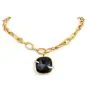 Pomellato Victoria Cushion-Cut  Black Jet  18K  Gold Chain Link Necklace
