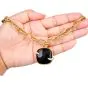 Pomellato Victoria Cushion-Cut  Black Jet  18K  Gold Chain Link Necklace