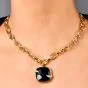 Pomellato Victoria Cushion-Cut  Black Jet  18K  Gold Chain Link Necklace