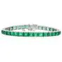 Oscar Heyman Mid-Century 14.73 carat Emerald Platinum Tennis Bracelet-Dover Jewelry