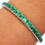 Oscar Heyman Mid-Century 14.73 carat Emerald Platinum Tennis Bracelet-Dover Jewelry