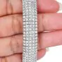 Estate 15.72 carat Diamond Wide Five Row Cuff Statement Bracelet-Dover Jewelry