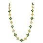 Vintage TRIO GIA Jadeite Jade 18K Gold Quatrefoil Link Necklace-Dover Jewelry