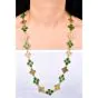 Vintage TRIO GIA Jadeite Jade 18K Gold Quatrefoil Link Necklace-Dover Jewelry