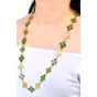 Vintage TRIO GIA Jadeite Jade 18K Gold Quatrefoil Link Necklace-Dover Jewelry