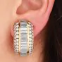 Estate 17.30cts Diamond 18K Statement Clip-On Earrings -Dover Jewelry