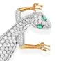 GARAVELLI Diamond 7.92cts Emerald 18K Gold Lizard Pin-Dover Jewelry