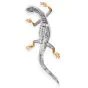 GARAVELLI Diamond 7.92cts Emerald 18K Gold Lizard Pin-Dover Jewelry