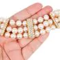 Estate 14.24cts Diamond Pearl 18K 3-Strand Choker Necklace-Dover Jewelry
