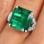 Estate GIA Emerald 7.15cts Diamond Platinum Engagement Accent Band Ring|DoverJewelry|