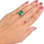 Estate GIA Emerald 7.15cts Diamond Platinum Engagement Accent Band Ring|DoverJewelry|