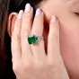 Estate GIA Emerald 7.15cts Diamond Platinum Engagement Accent Band Ring|DoverJewelry|