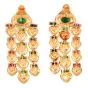 Estate Diamond Precious Gemstone 18K Gold Drop Earrings-Dover Jewelry