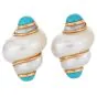 MAZ Vintage Turquoise Shell 14k Gold Clip-On Earrings