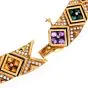 Estate Multi Gemstone Diamond 18K Gold Statement Choker Necklace-Dover Jewelry