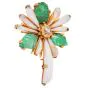 Vintage Buccellati Yellow Diamond Emerald Pearl Gold Flower Brooch Pin |Dover Jewelry|