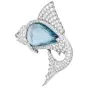 Antique Deco Sailfish Aquamarine Diamond Platinum Brooch Pin|Dover Jewelry|