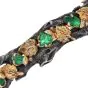M. Buccellati Vintage Carved Emerald Gold Silver Wine Leaf  Bangle Bracelet |dover jewelry|