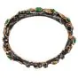 M. Buccellati Vintage Carved Emerald Gold Silver Wine Leaf  Bangle Bracelet |dover jewelry|