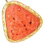 Vintage Carved Coral Butterfly Garden 18K Gold Frame Pendant Brooch|doverJewelry|