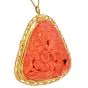 Vintage Carved Coral Butterfly Garden 18K Gold Frame Pendant Brooch|doverJewelry|
