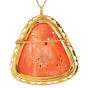 Vintage Carved Coral Butterfly Garden 18K Gold Frame Pendant Brooch|doverJewelry|