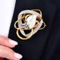 Estate GIA Natural Baroque Pearl 6.24cts Diamond 14K Gold Brooch|Dover Jewelry|