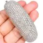 Estate 39.50cts Diamond 18K Gold Dome Cuff Statement Bracelet-Dover Jewelry