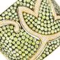 Estate  Wide Peridot Diamond 18K Gold Wide Cuff Bangle Bracelet 