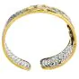 Estate  Wide Peridot Diamond 18K Gold Wide Cuff Bangle Bracelet 