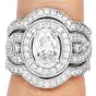  GIA F-VS2 Oval Diamond Gold Cocktail Engagement Ring