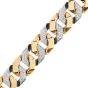 Estate Wide Diamond Curb Link 18K Yellow Gold Bracelet
